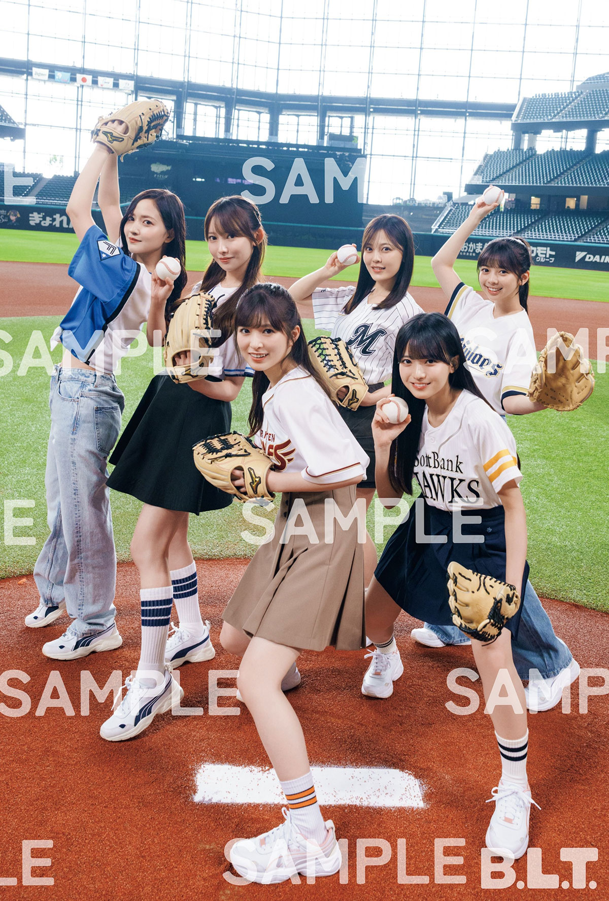 永久保存確定!? 乃木坂野球部がパ・リーグ6球団ユニフォームで「B.L.T.9月号」表紙に初登板！ 中西アルノ、矢田萌華へとつなぐ、乃木坂46グラビア豪華“真夏のクリーンアップ”が完成！