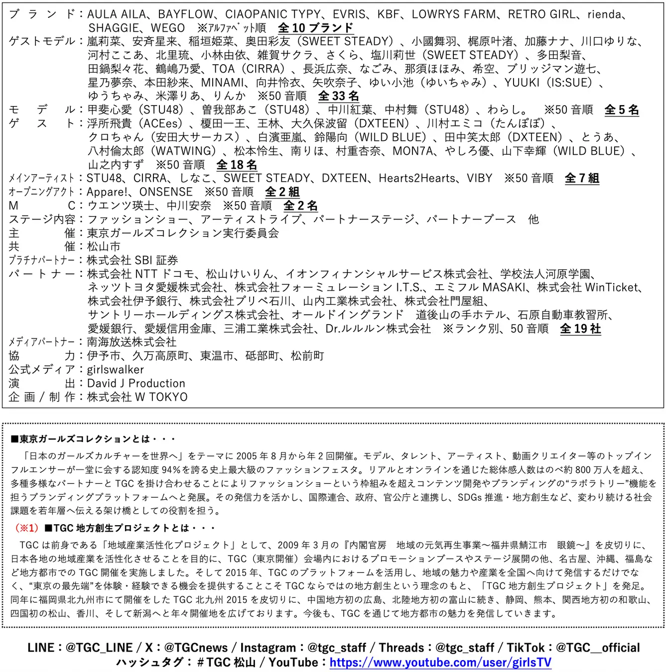 SBI証券 presents TGC松山 2026でHearts2Heartsが大トリを務める